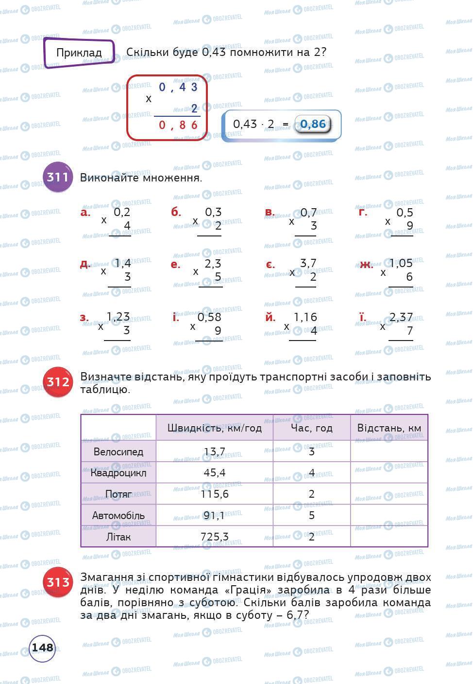 Підручники Математика 5 клас сторінка 148