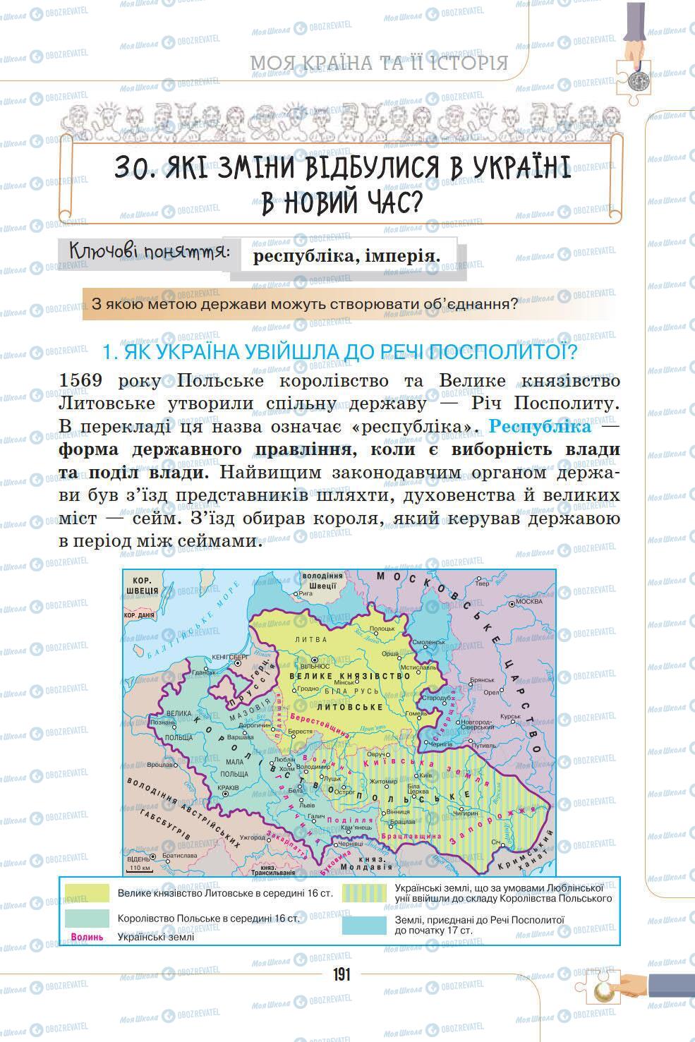 Підручники Історія України 5 клас сторінка 191