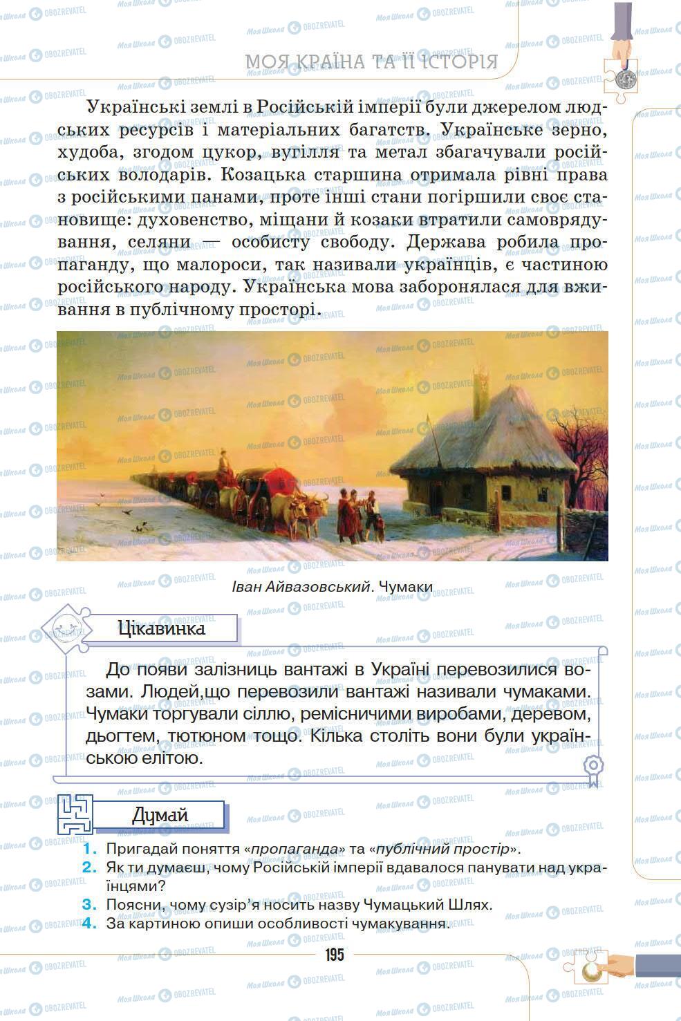 Підручники Історія України 5 клас сторінка 195