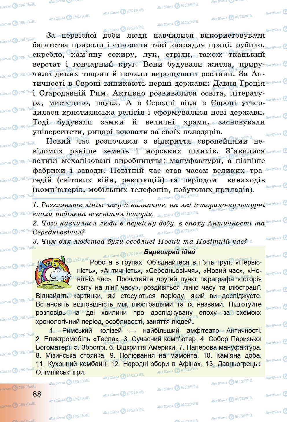 Підручники Історія України 5 клас сторінка 88