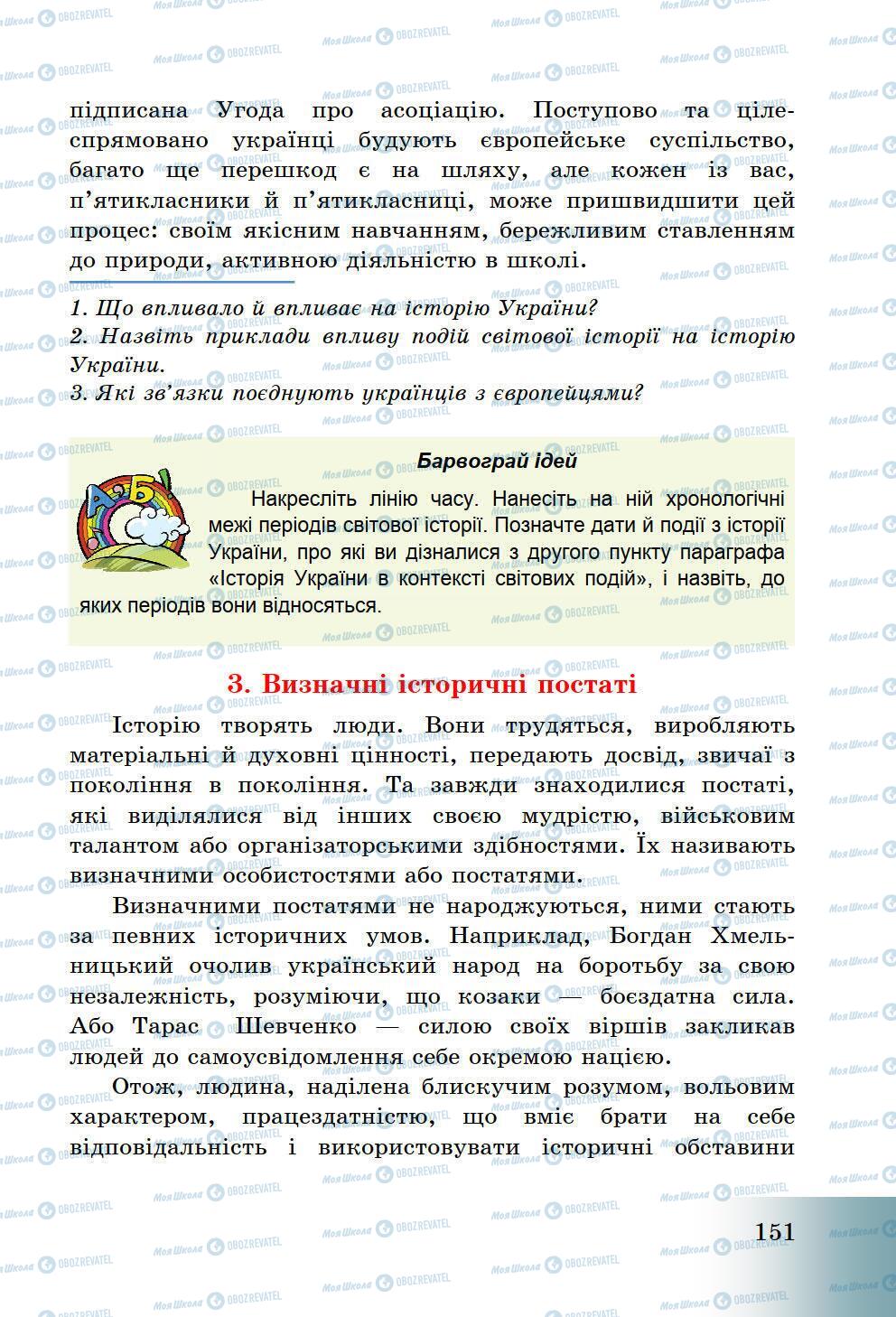 Підручники Історія України 5 клас сторінка 151