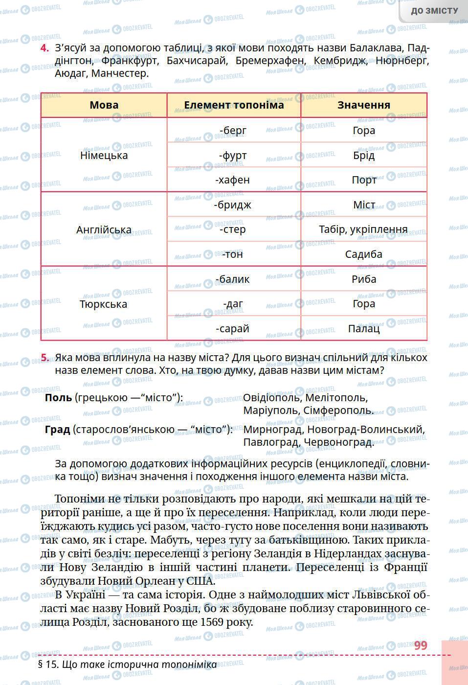 Учебники История Украины 5 класс страница 99