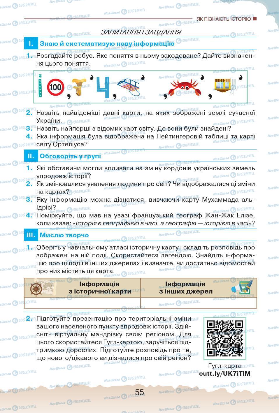 Підручники Історія України 5 клас сторінка 55