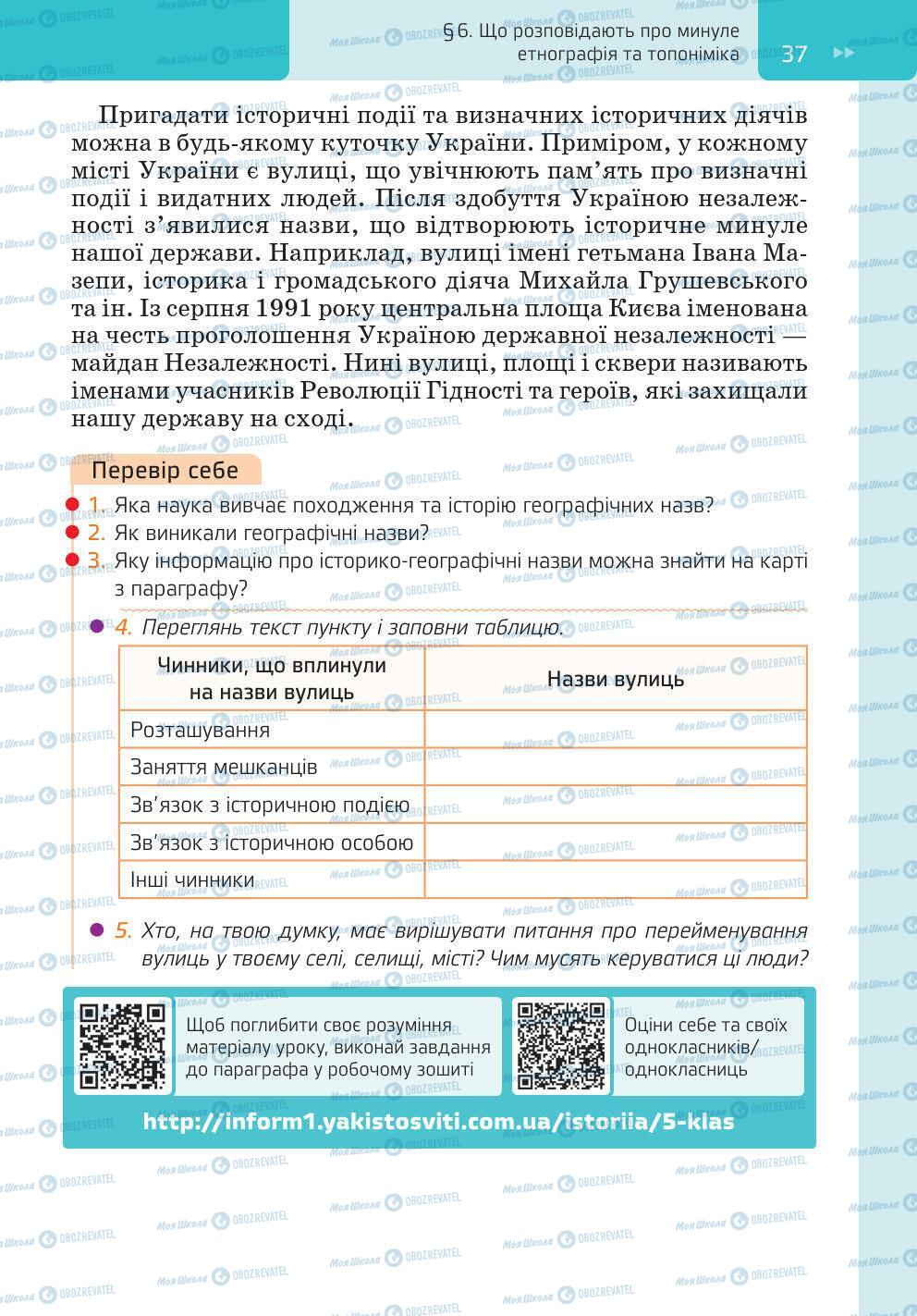 Підручники Історія України 5 клас сторінка 37