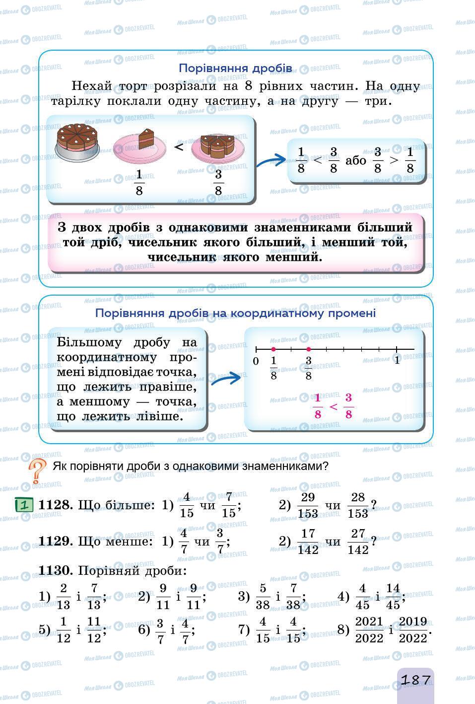 Підручники Математика 5 клас сторінка 187