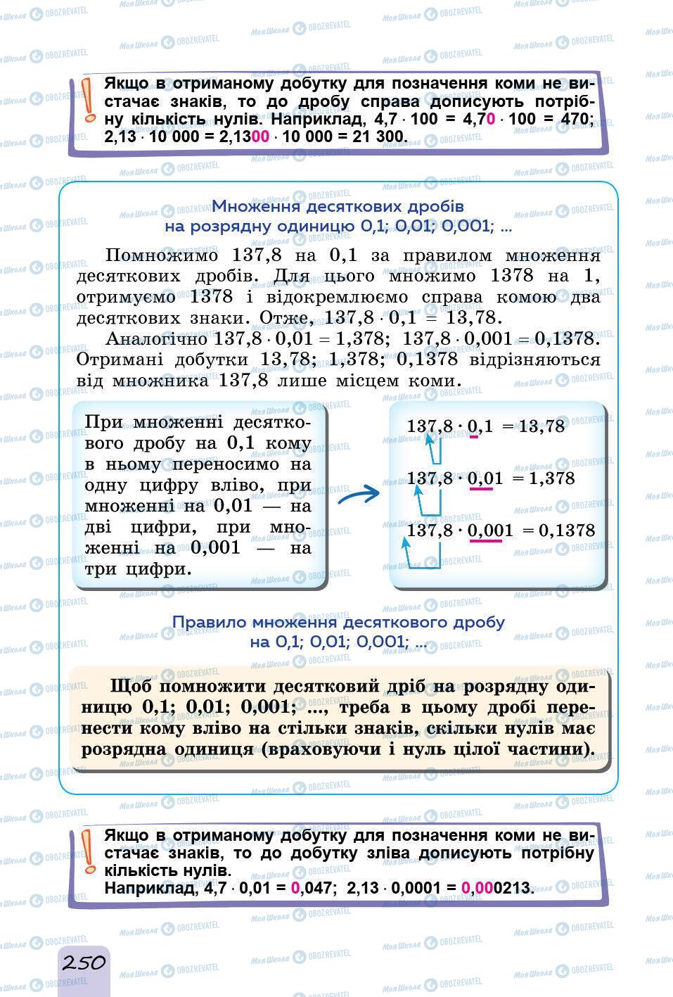 Підручники Математика 5 клас сторінка 250