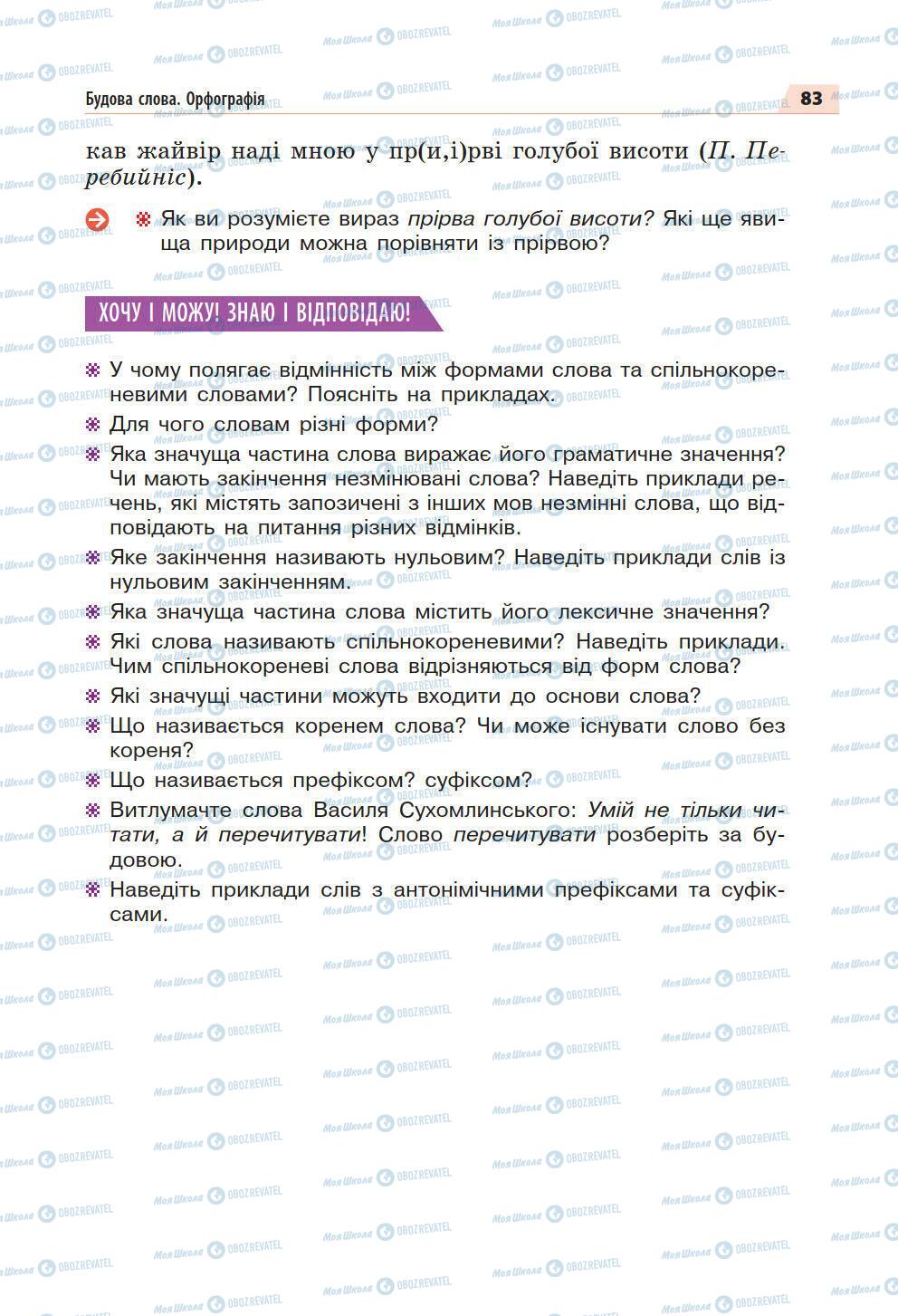 Підручники Українська мова 5 клас сторінка 83