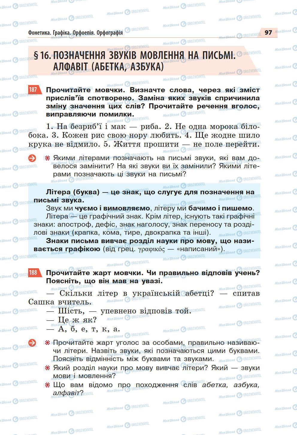 Підручники Українська мова 5 клас сторінка 97