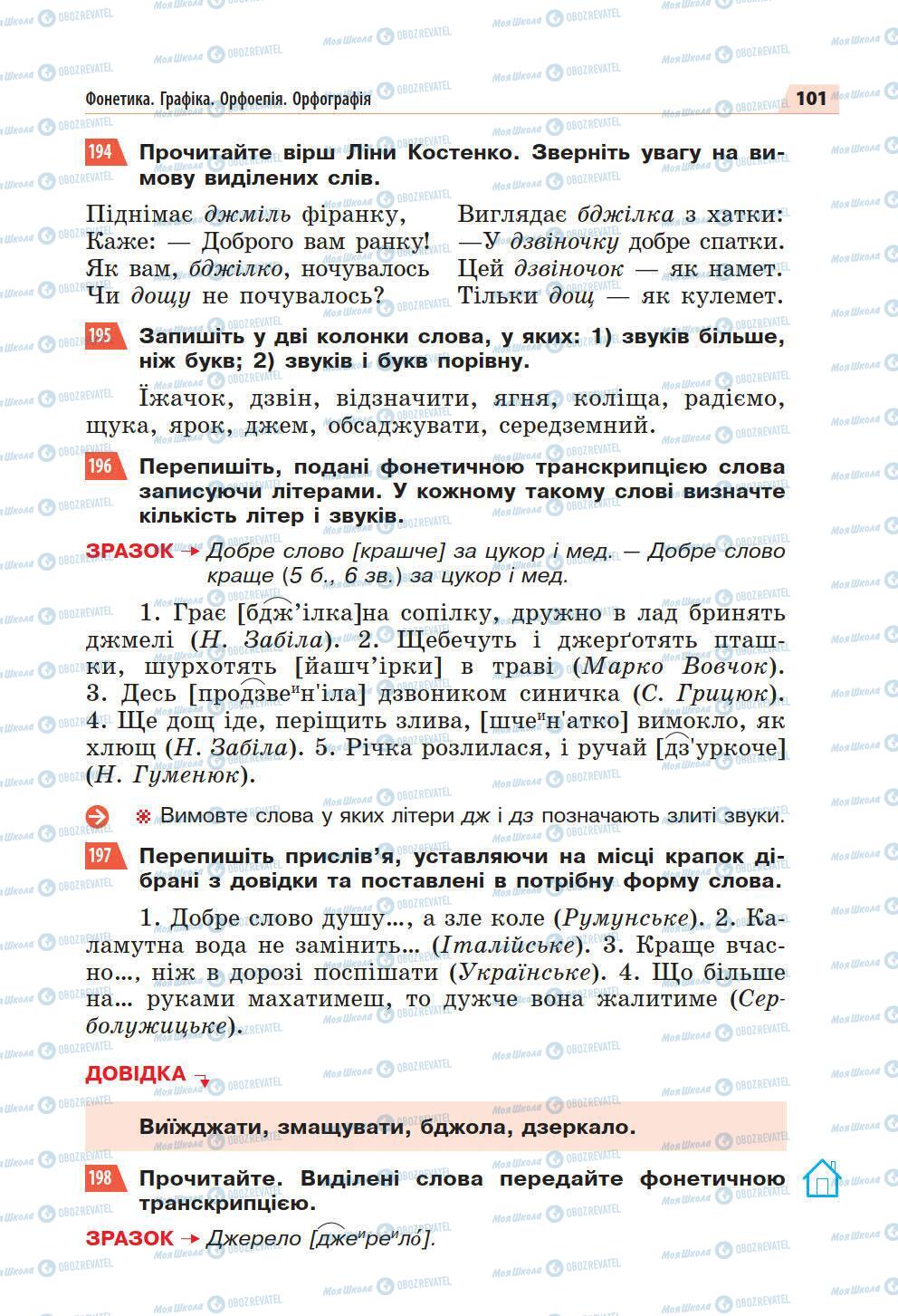 Підручники Українська мова 5 клас сторінка 101