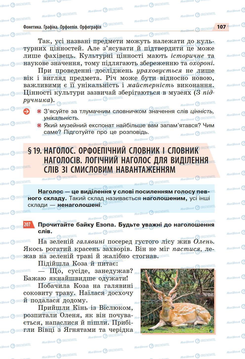 Підручники Українська мова 5 клас сторінка 107