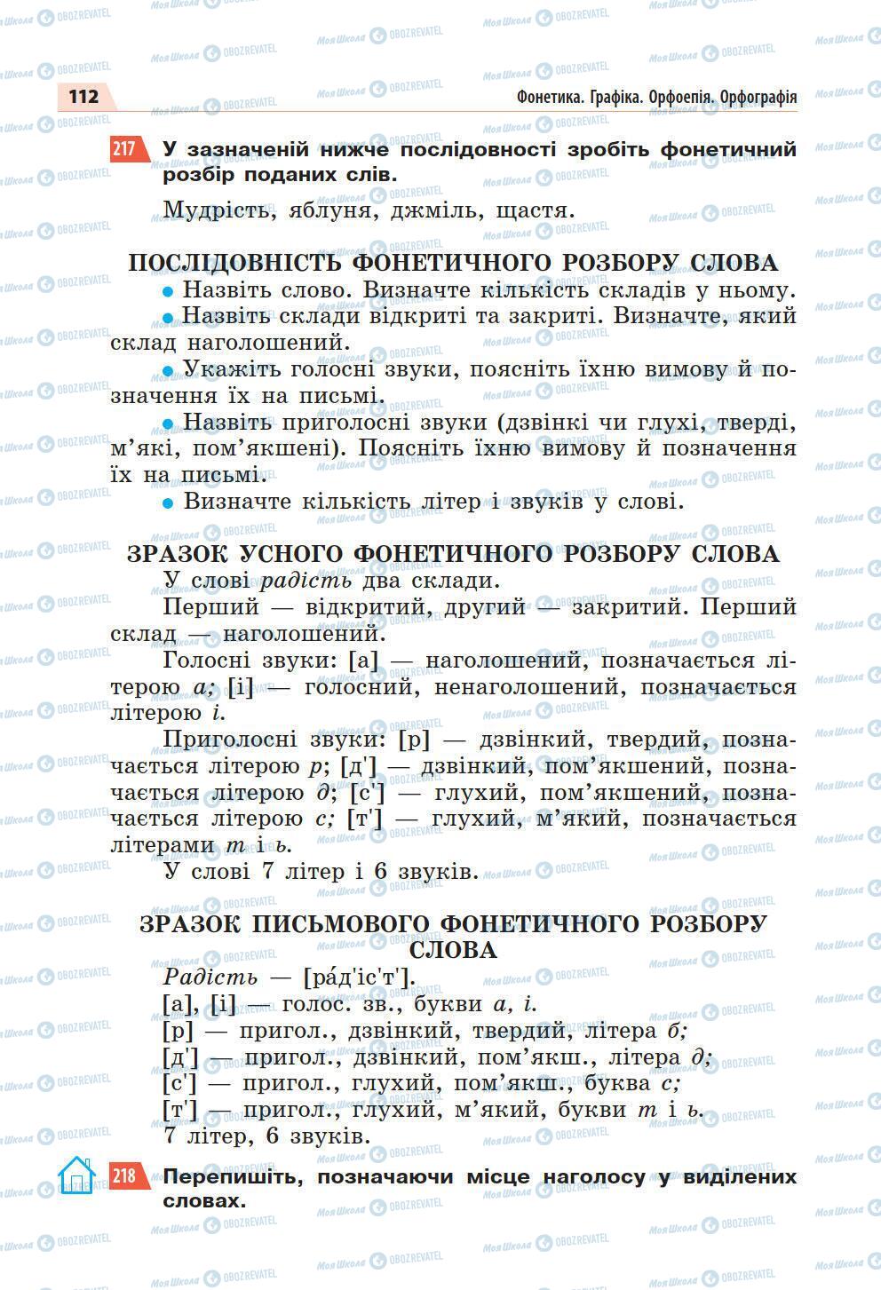 Підручники Українська мова 5 клас сторінка 112