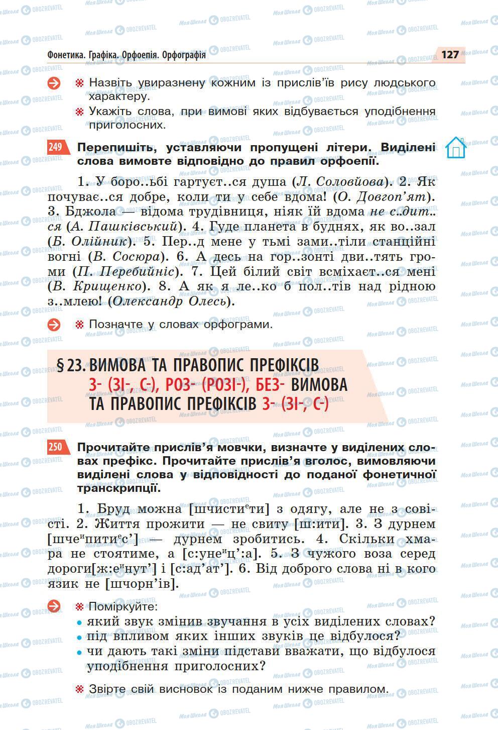 Підручники Українська мова 5 клас сторінка 127