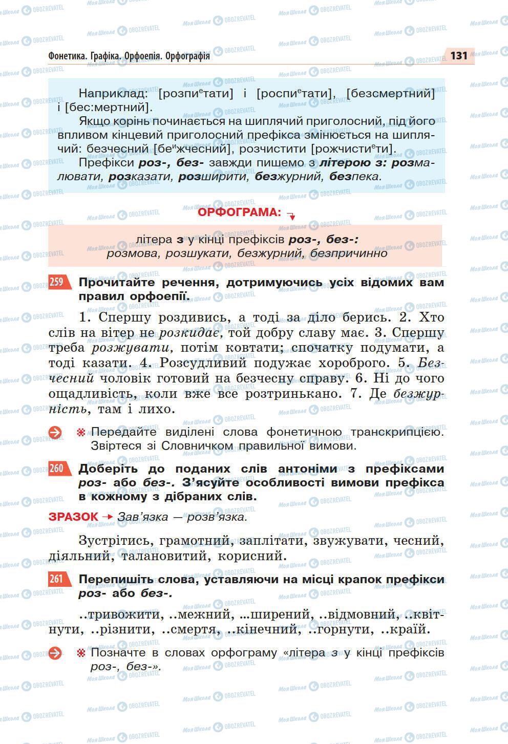 Підручники Українська мова 5 клас сторінка 131