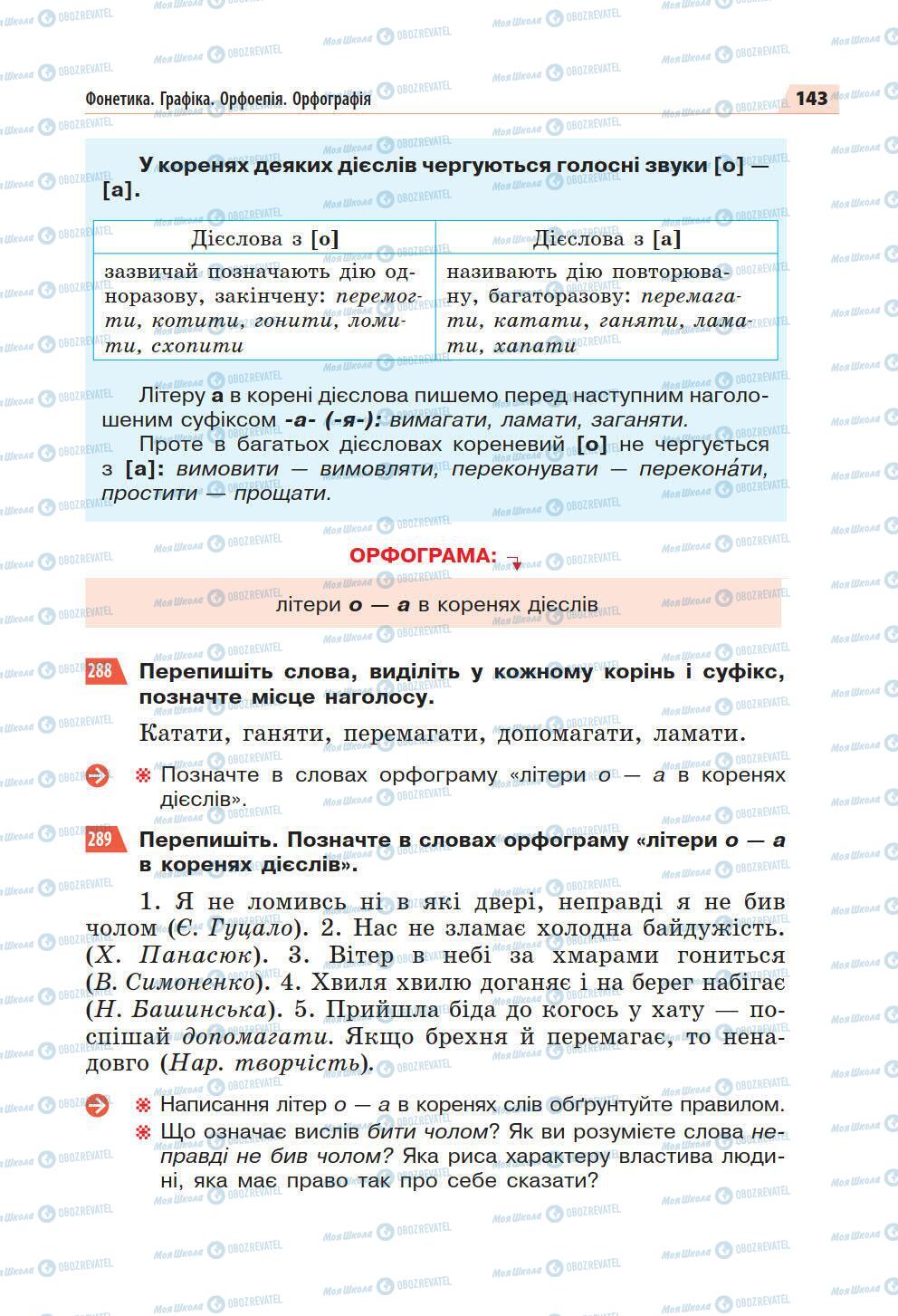 Підручники Українська мова 5 клас сторінка 143