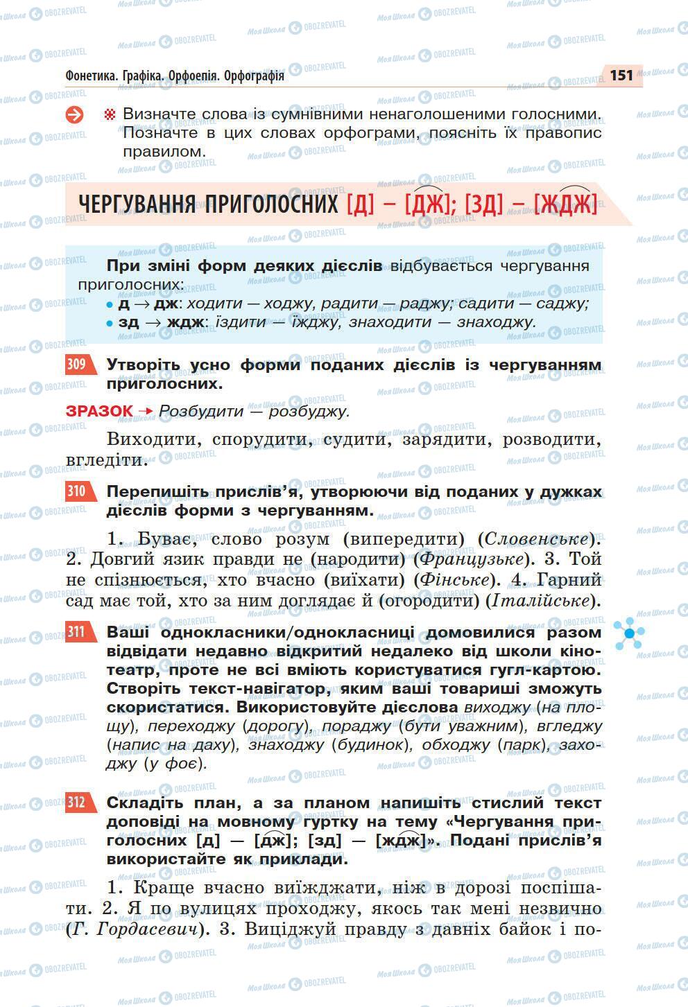 Підручники Українська мова 5 клас сторінка 151