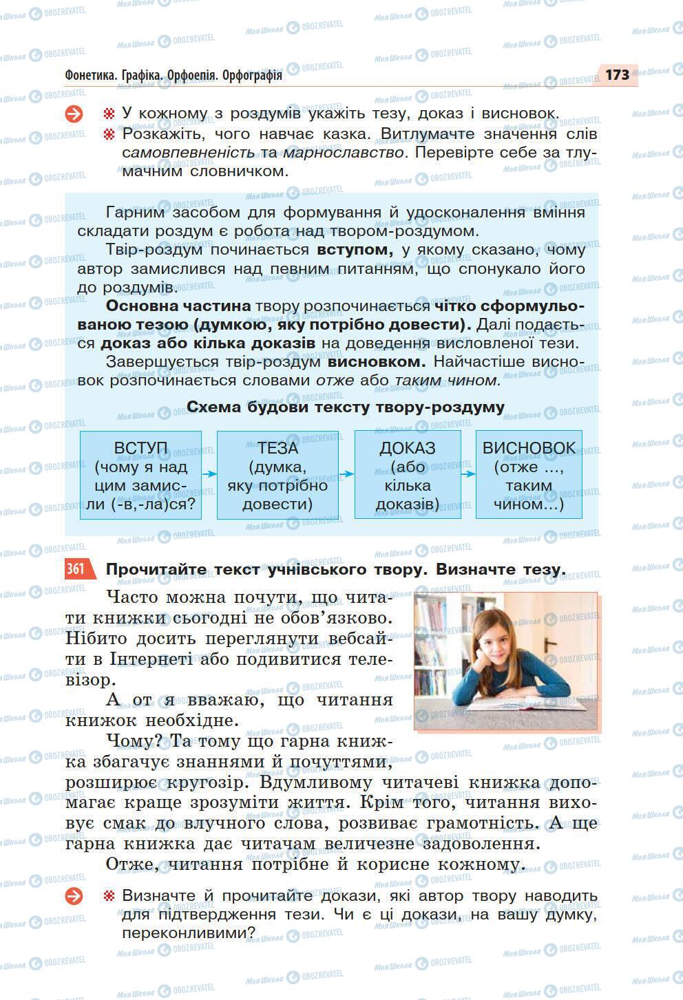 Підручники Українська мова 5 клас сторінка 173