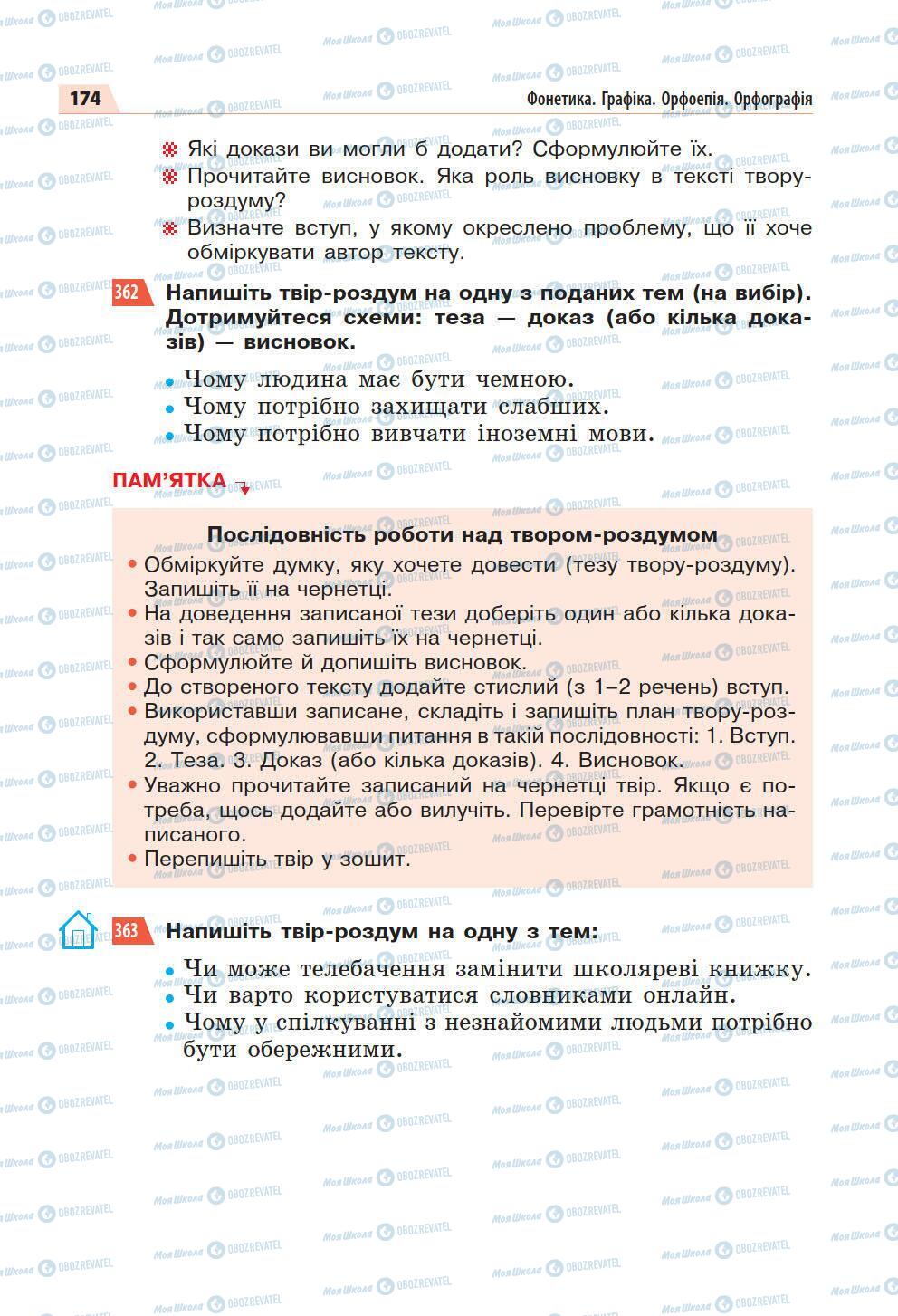 Підручники Українська мова 5 клас сторінка 174