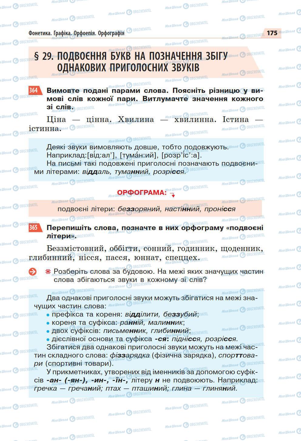 Підручники Українська мова 5 клас сторінка 175