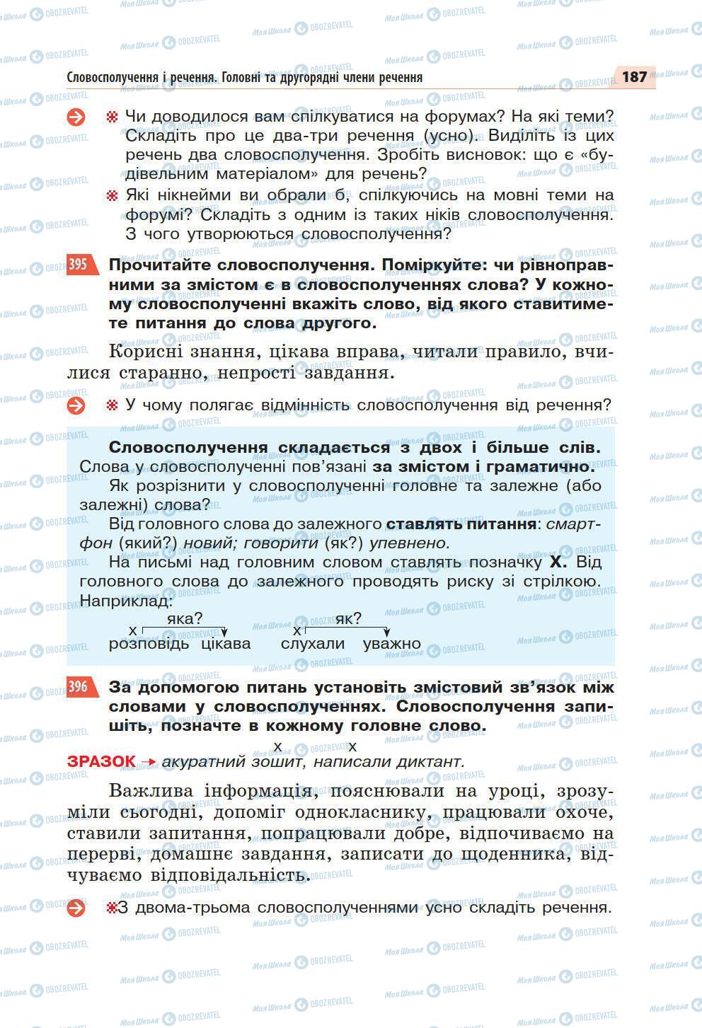 Підручники Українська мова 5 клас сторінка 187