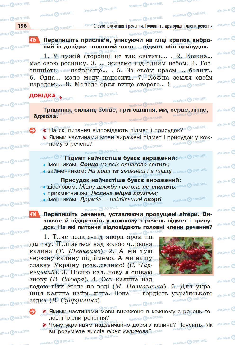 Підручники Українська мова 5 клас сторінка 196