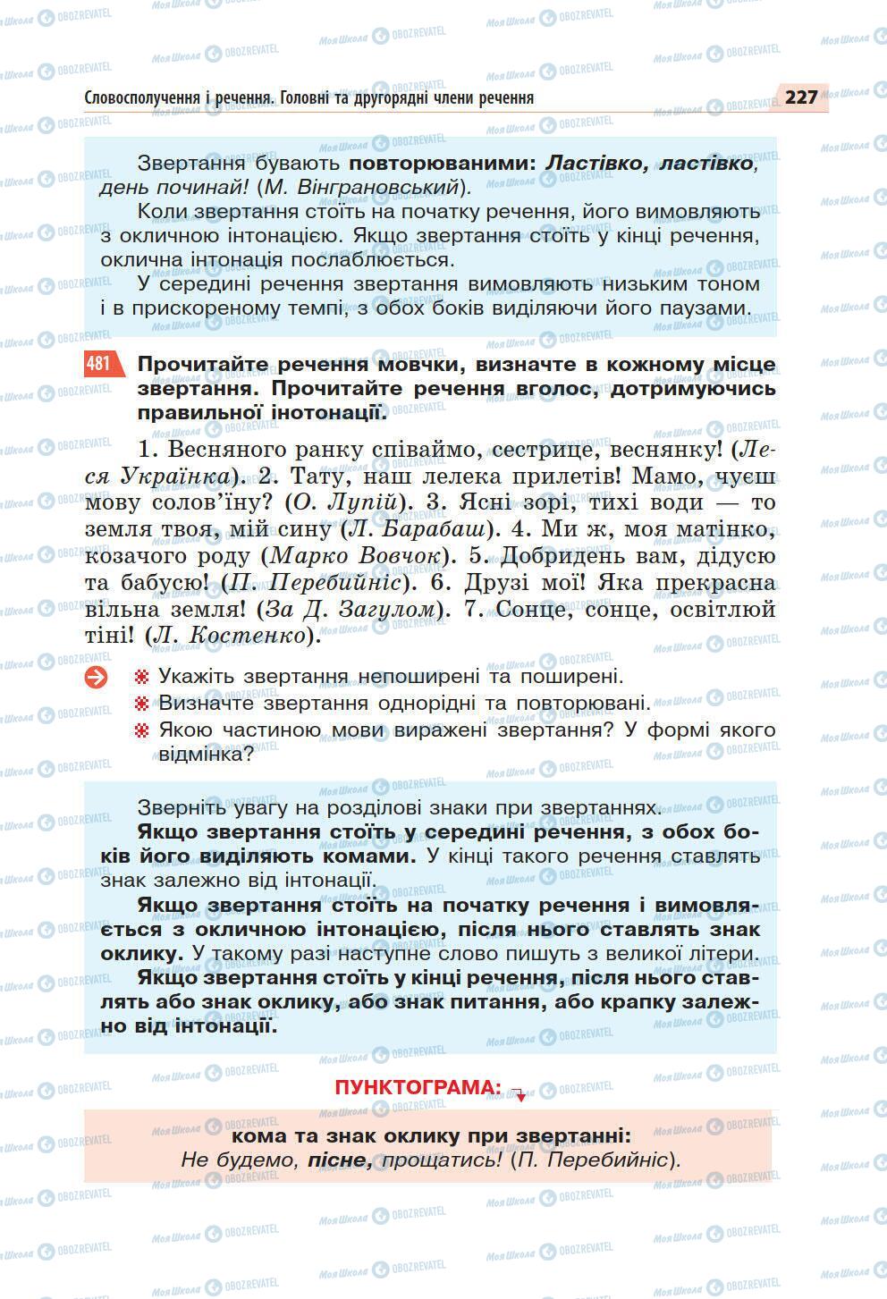 Підручники Українська мова 5 клас сторінка 227