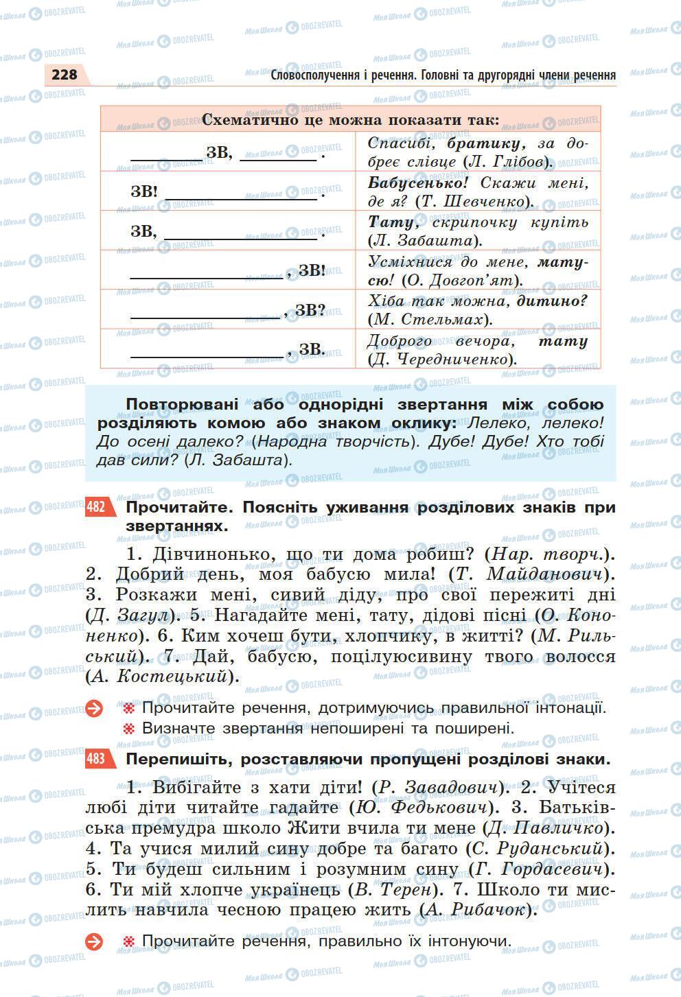 Учебники Укр мова 5 класс страница 228