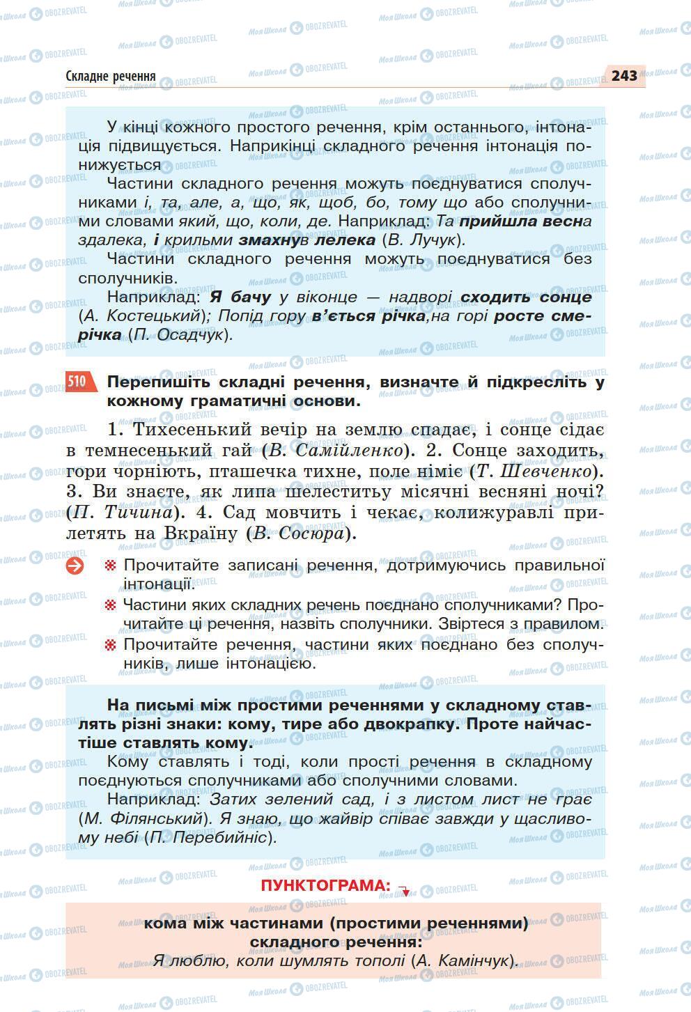 Підручники Українська мова 5 клас сторінка 243