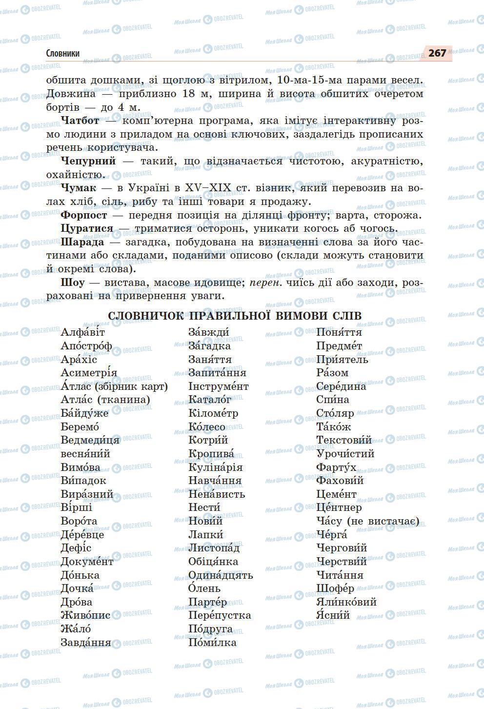 Підручники Українська мова 5 клас сторінка 267