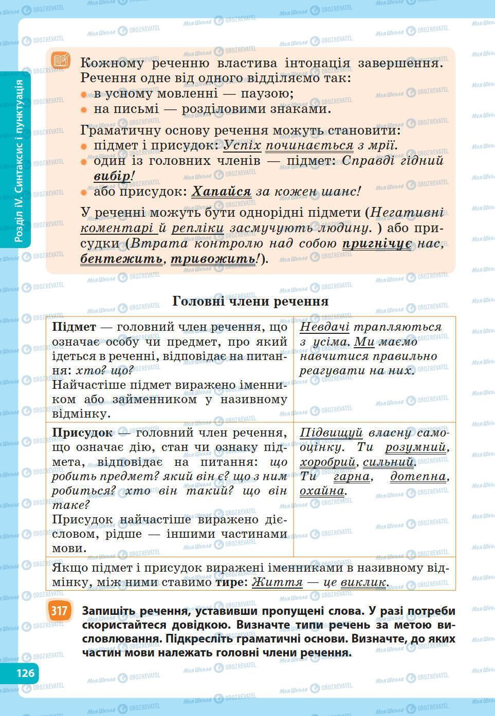 Підручники Українська мова 5 клас сторінка 126