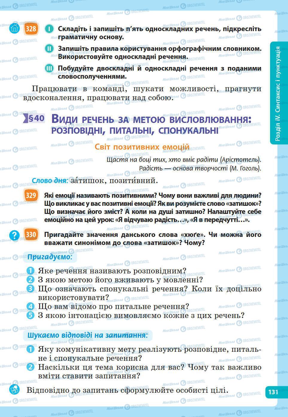 Підручники Українська мова 5 клас сторінка 131