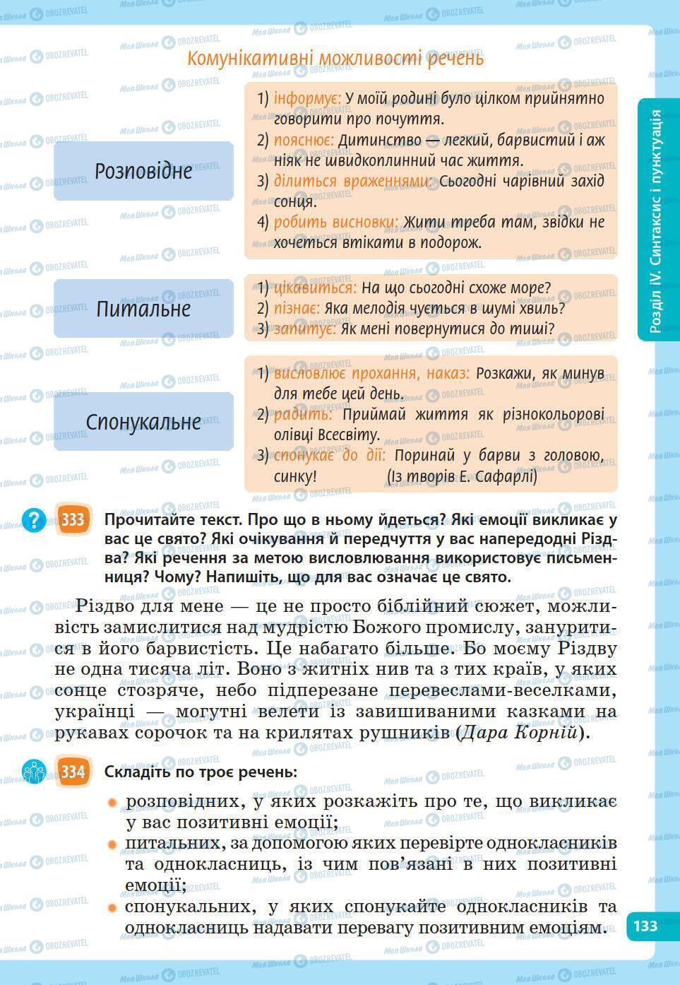 Підручники Українська мова 5 клас сторінка 133