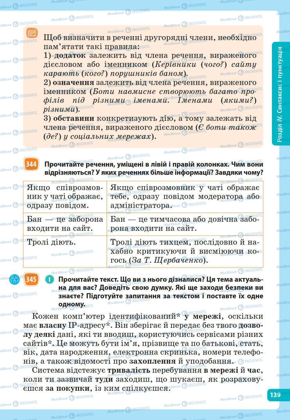 Підручники Українська мова 5 клас сторінка 139