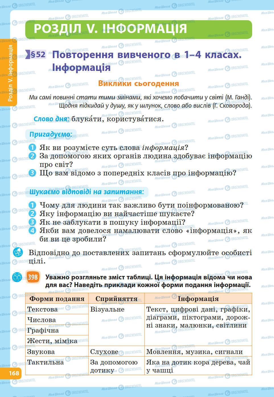 Підручники Українська мова 5 клас сторінка 168