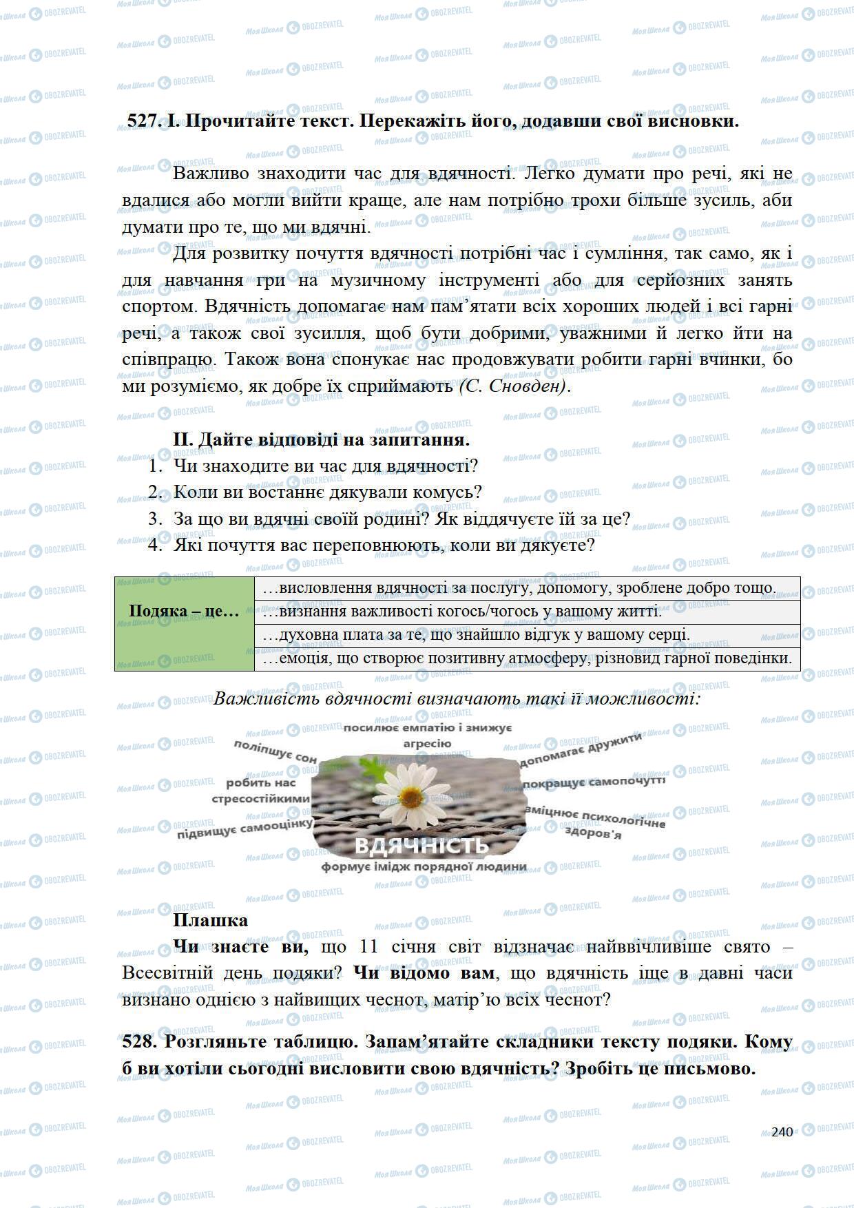 Підручники Українська мова 5 клас сторінка 240