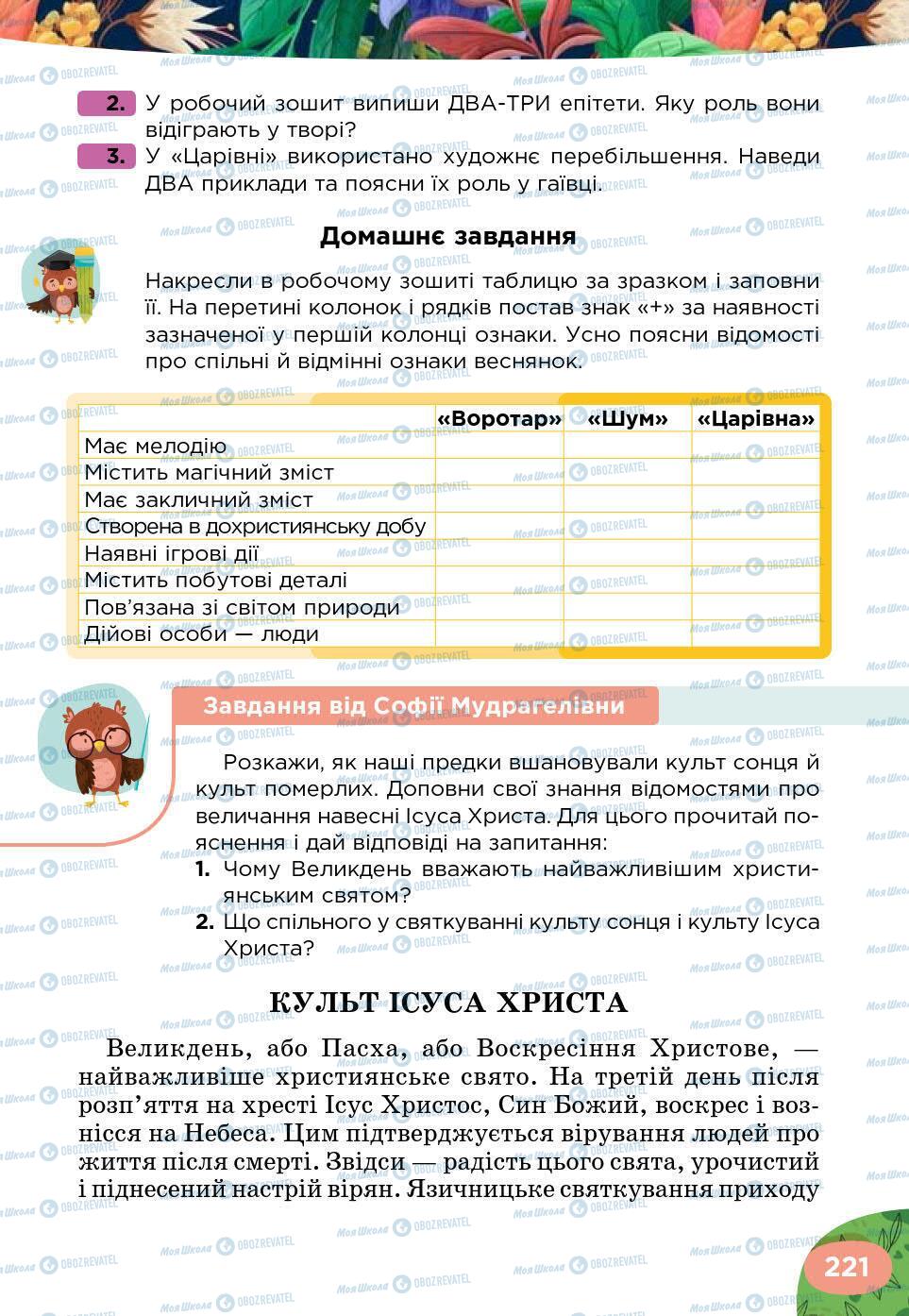 Підручники Українська література 5 клас сторінка 221