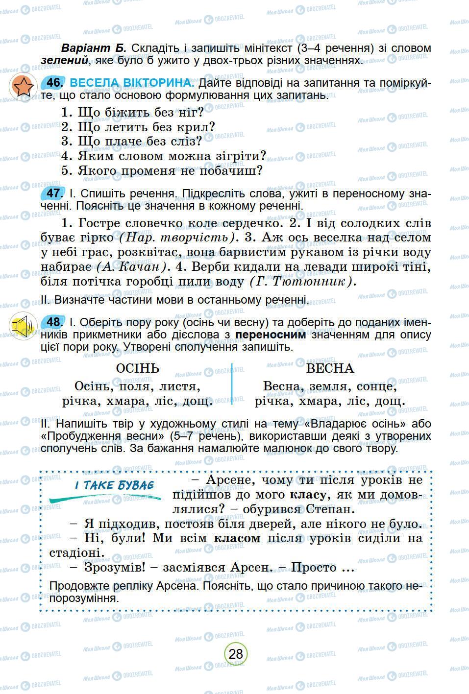 Учебники Укр мова 5 класс страница 28