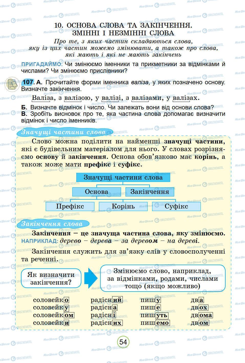 Підручники Українська мова 5 клас сторінка 54