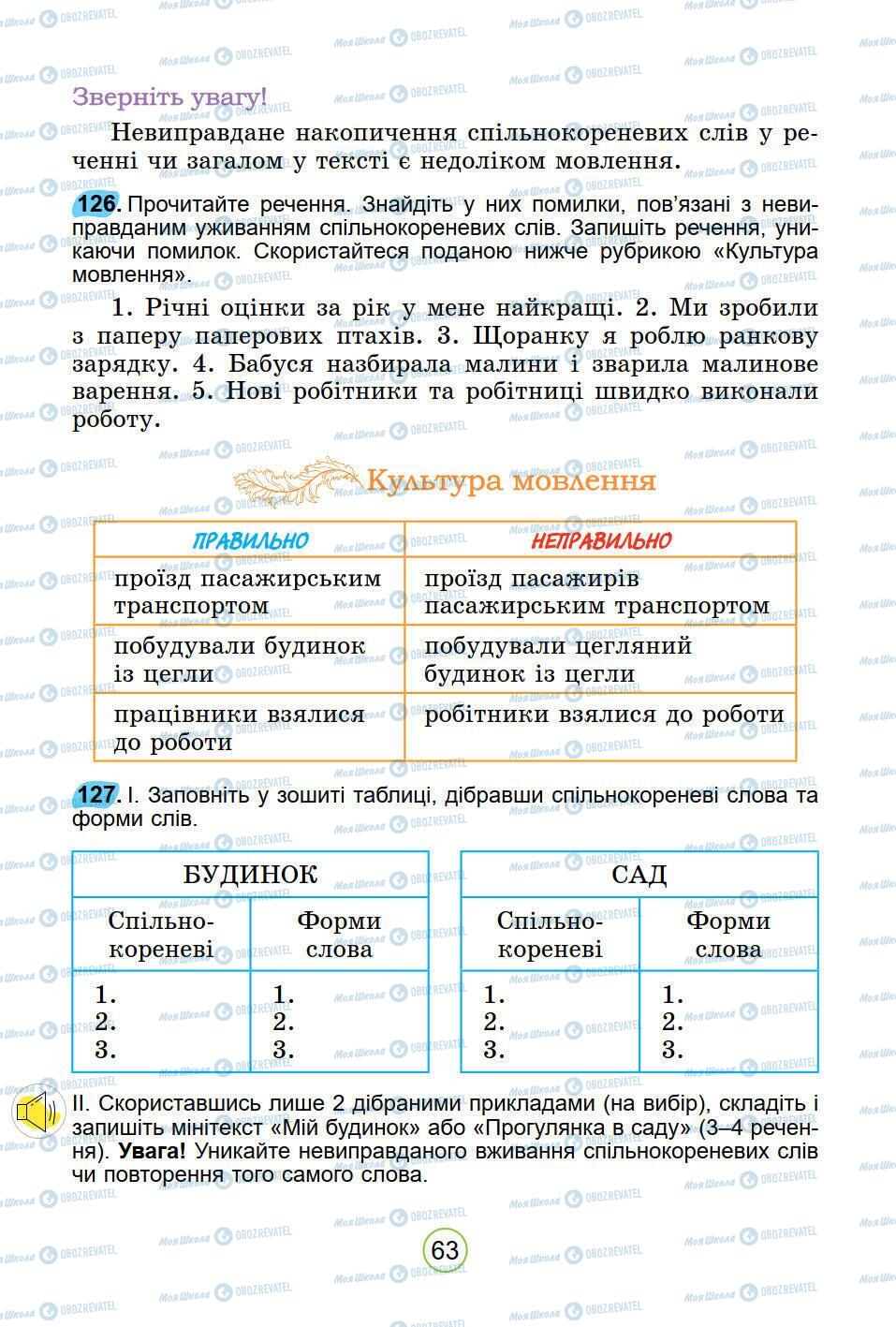 Учебники Укр мова 5 класс страница 63