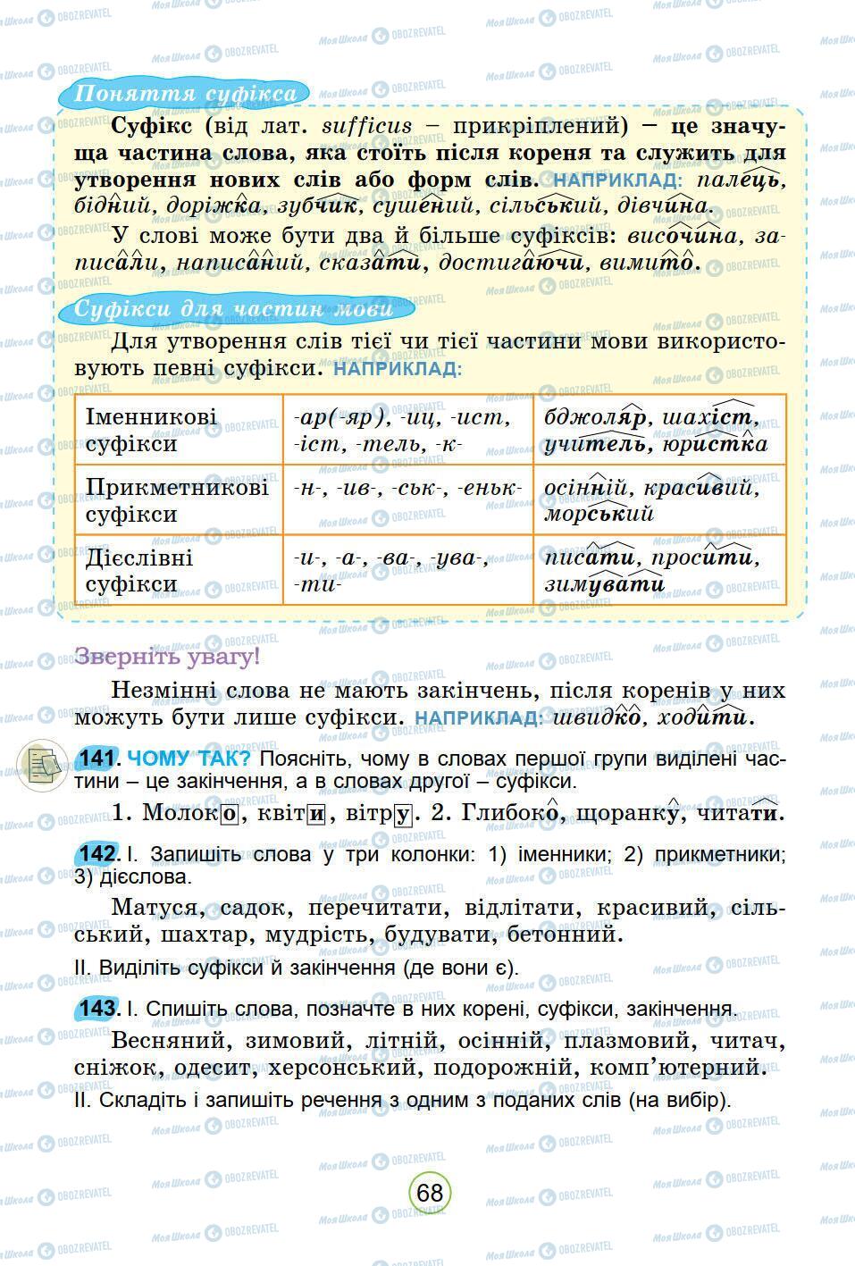 Підручники Українська мова 5 клас сторінка 68