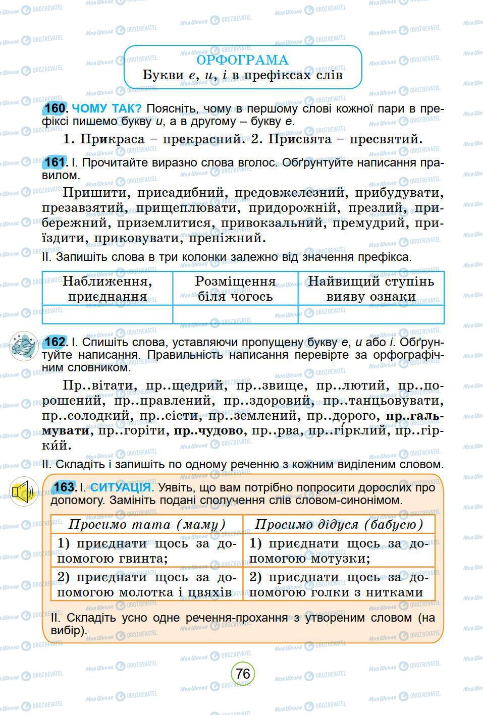 Підручники Українська мова 5 клас сторінка 76