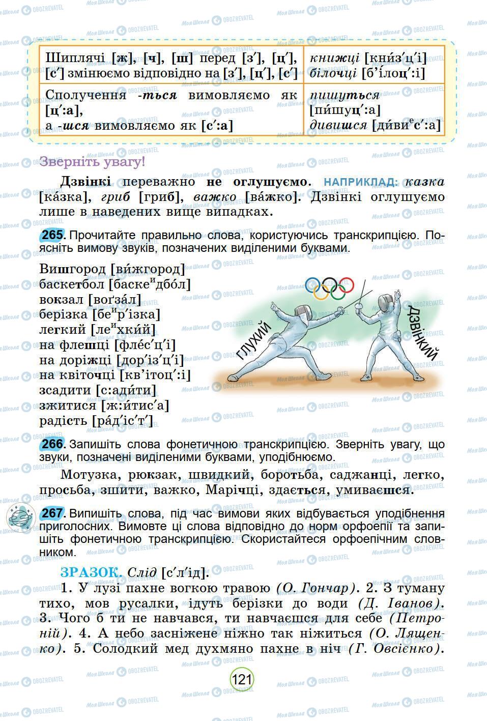 Підручники Українська мова 5 клас сторінка 121