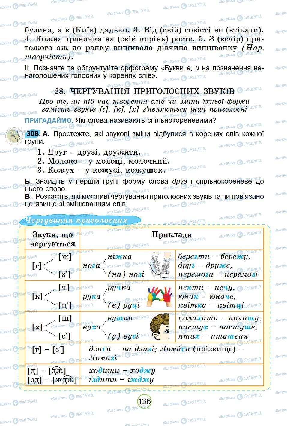 Підручники Українська мова 5 клас сторінка 136