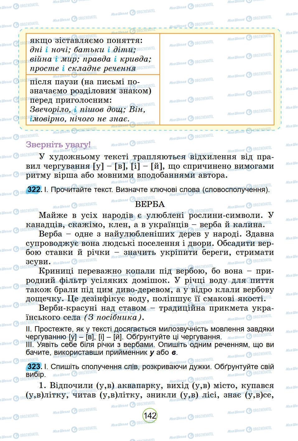 Учебники Укр мова 5 класс страница 142