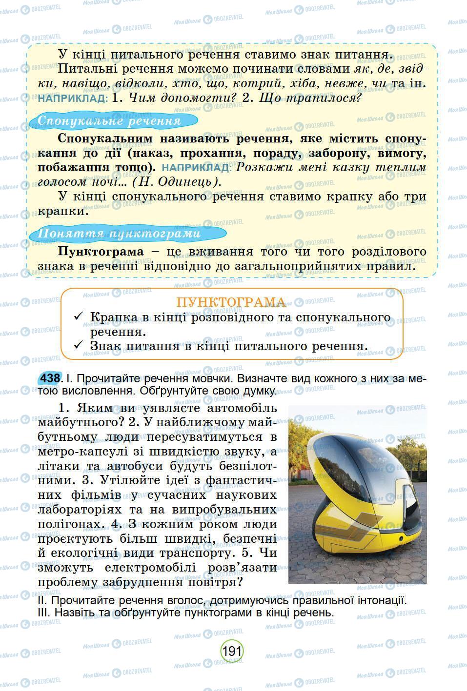 Підручники Українська мова 5 клас сторінка 191