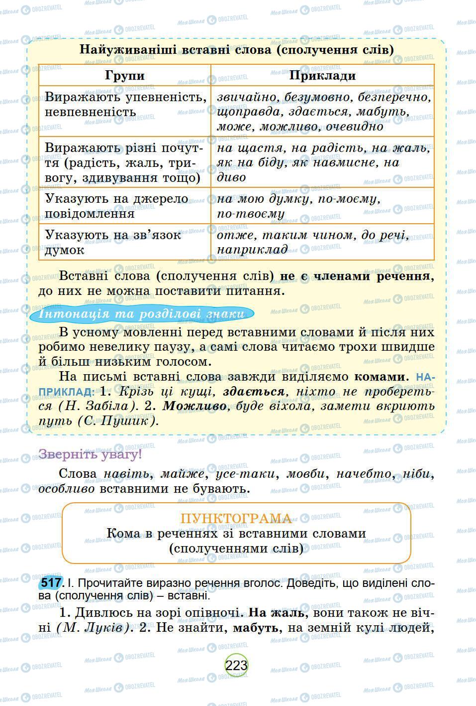 Підручники Українська мова 5 клас сторінка 223