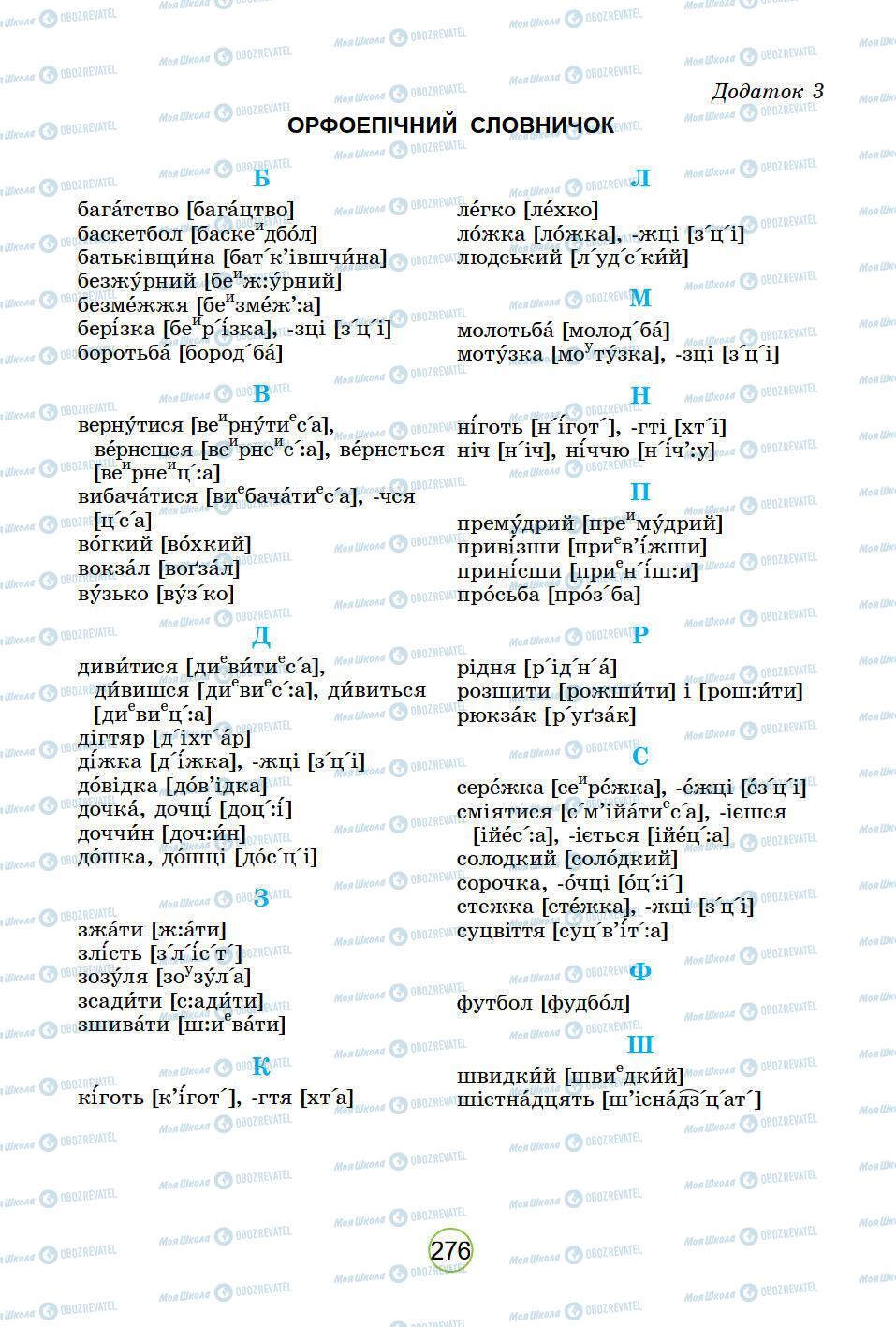 Учебники Укр мова 5 класс страница 276