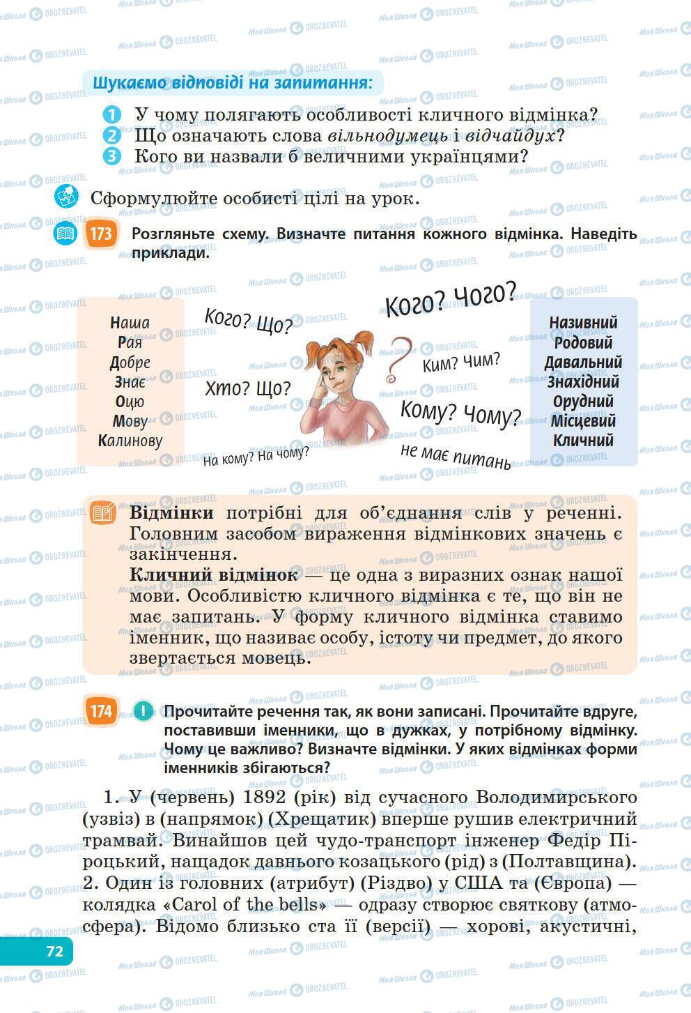 Підручники Українська мова 6 клас сторінка 72