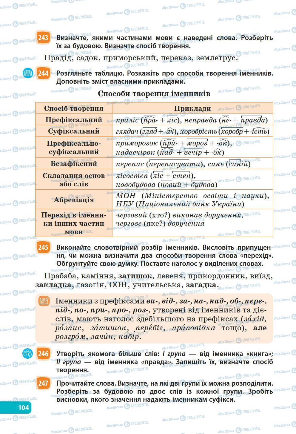 Підручники Українська мова 6 клас сторінка 104