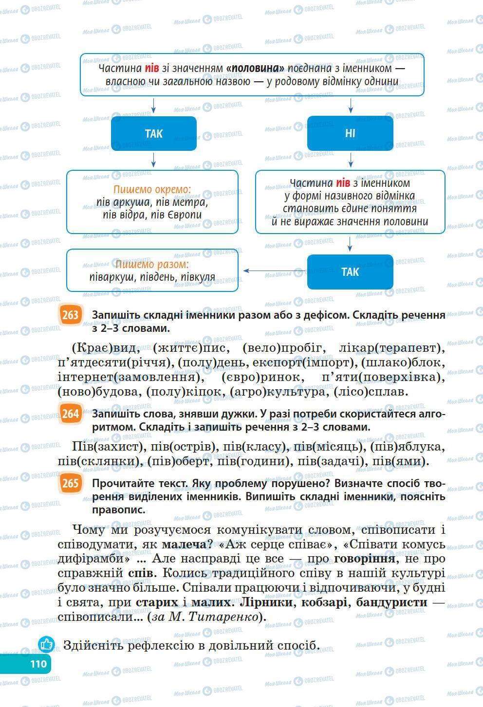 Учебники Укр мова 6 класс страница 110