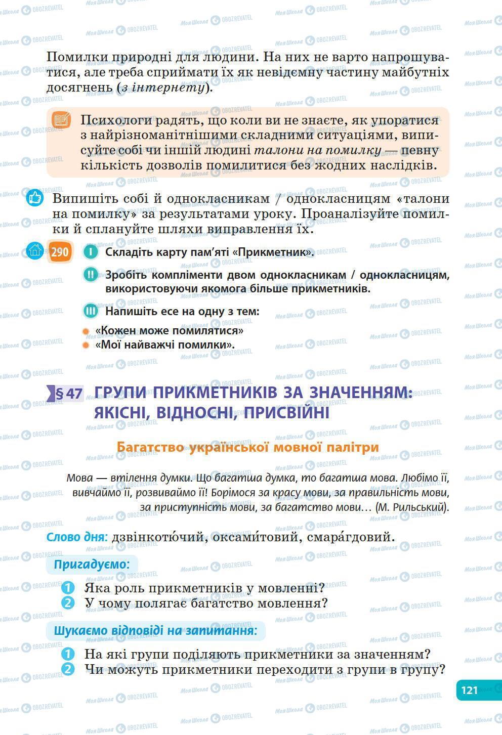 Підручники Українська мова 6 клас сторінка 121